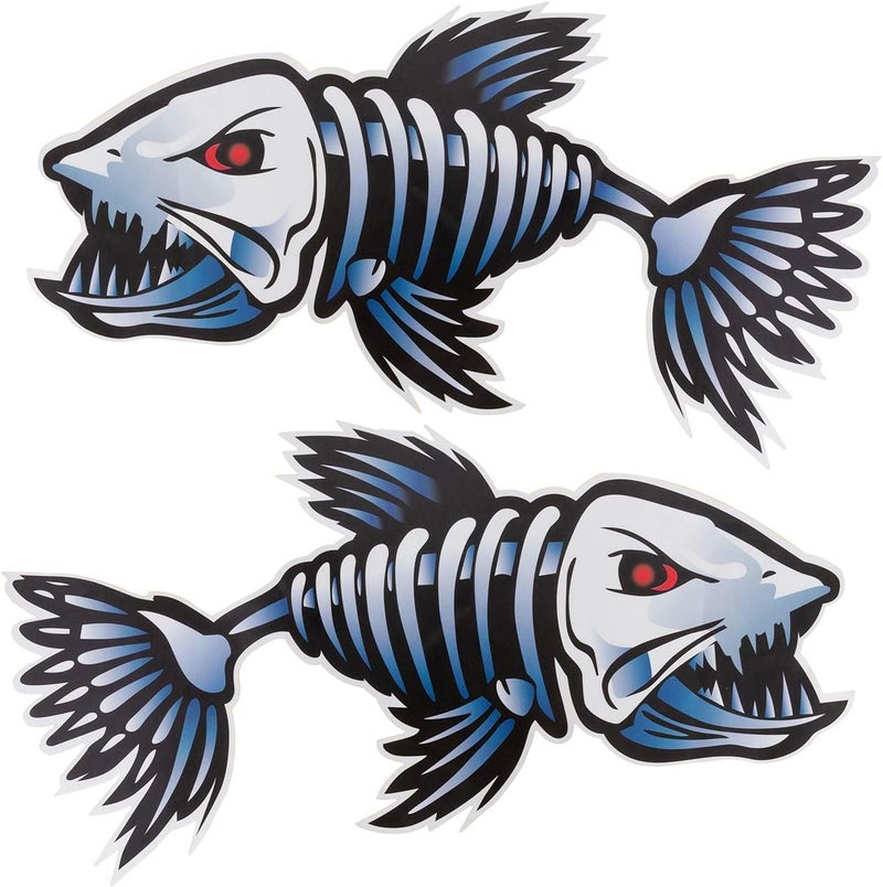 MOOCY Shark Teeth Mouth 2Pcs Stickers, Waterproof PVC Kayak Decals for Canoe Fishing Boat Car Truck Decoration - Image 1